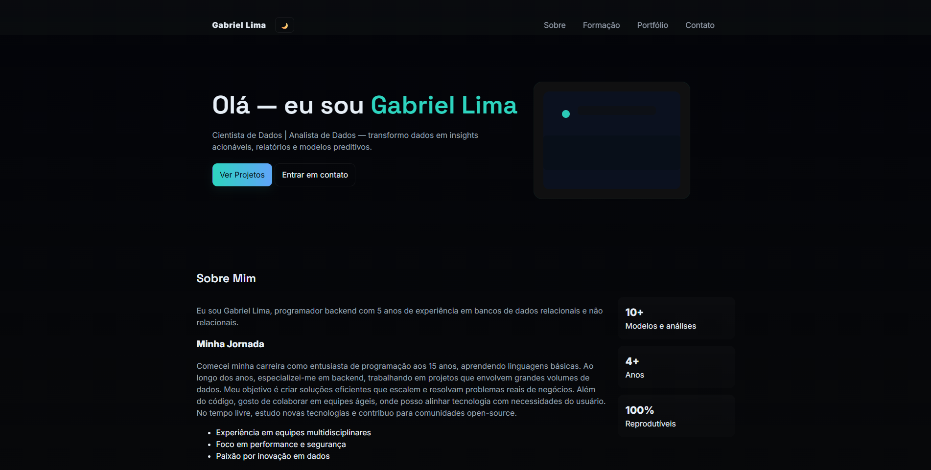 Portifólio sem framework